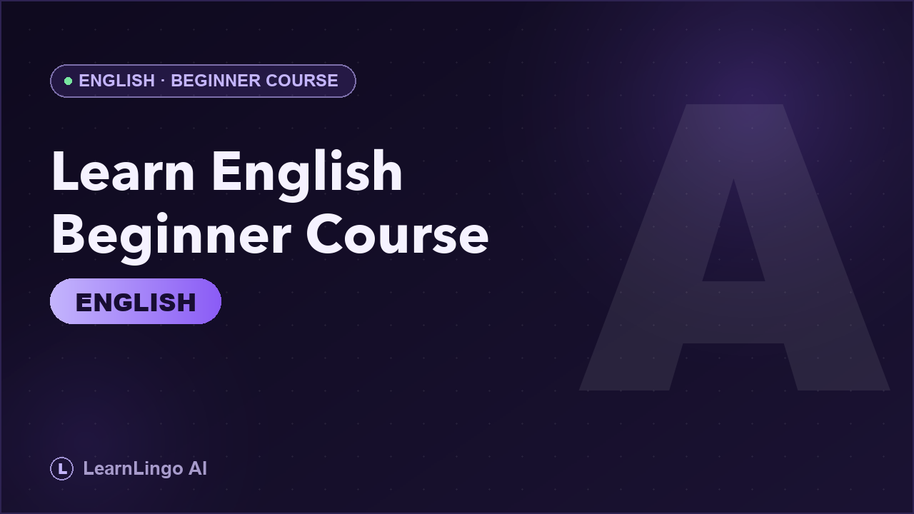 Learn English – Beginner Course