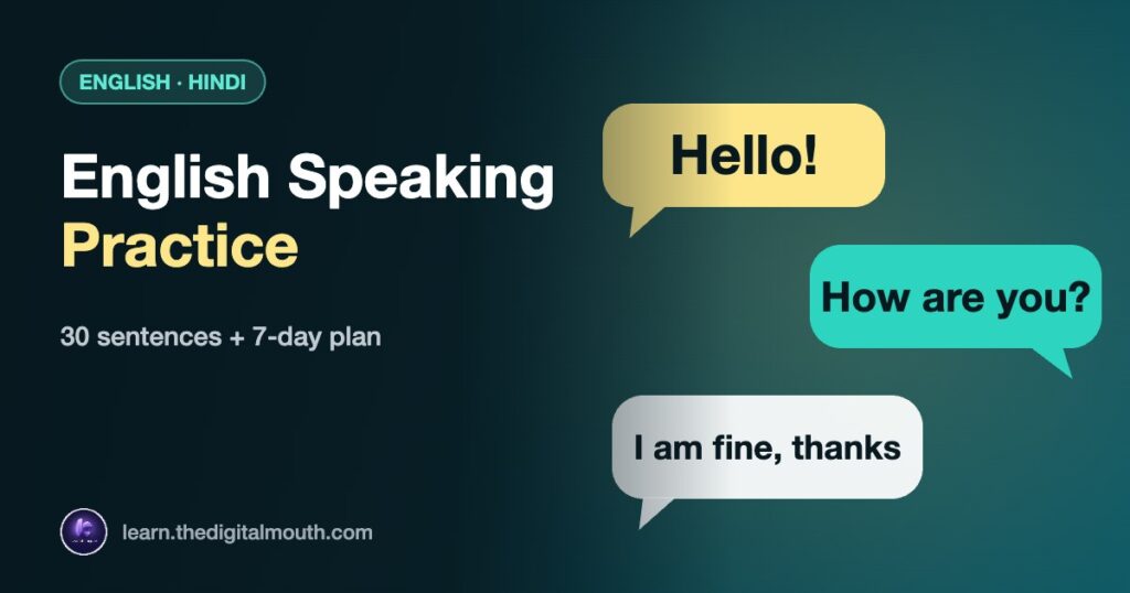 LearnLingo thumbnail: English Speaking Practice - 30 sentences + 7-day plan