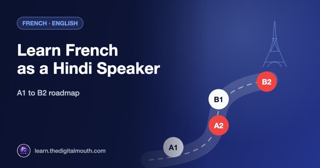 LearnLingo thumbnail: Learn French as a Hindi Speaker - A1 to B2 roadmap