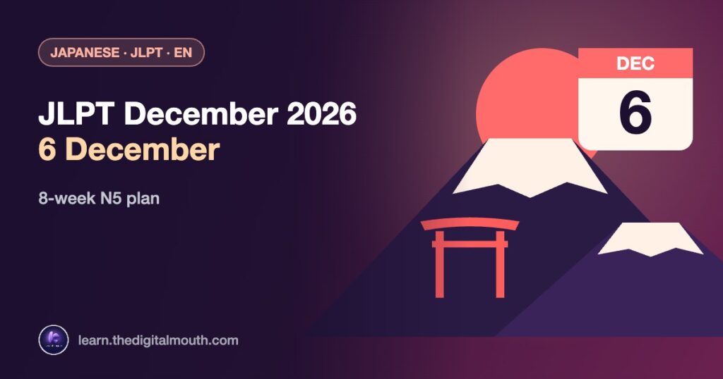 LearnLingo thumbnail: JLPT December 2026 6 December - 8-week N5 plan